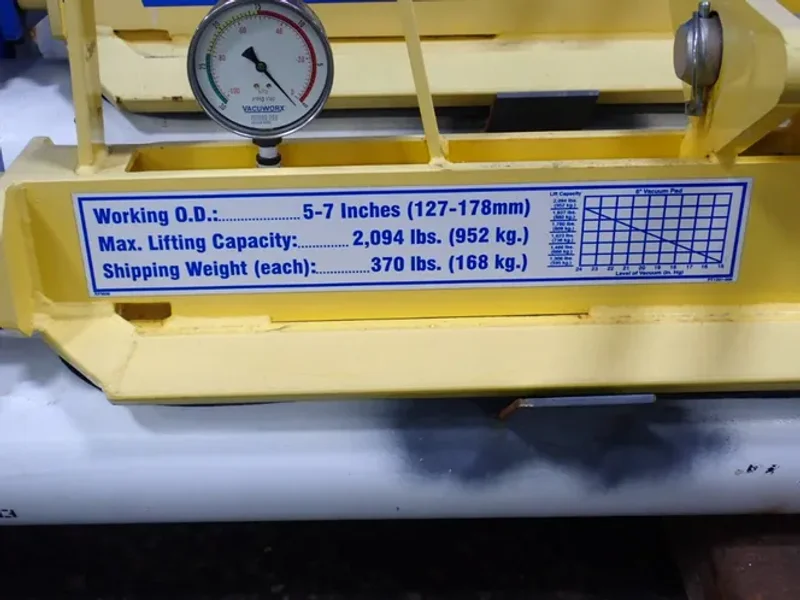VACUWORX / PIPING &amp; EQUIPMENT CO, INC. 6,600 LBS VACUUM LIFTING SYSTEM   -  MC3B