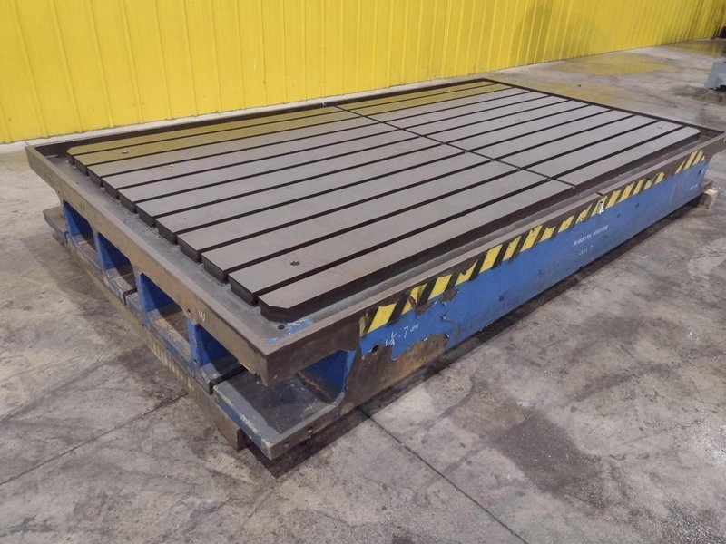 129&quot; X 72&quot; X 14&quot; HIGH T-SLOTTED LAYOUT TABLE / BOLSTER PLATE: STOCK #22373