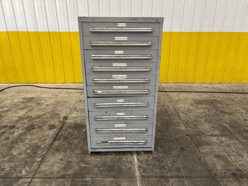 10 DRAWER STANLEY VIDMAR 28&quot; X 30&quot; X 59&quot; TOOL STORAGE CABINET: YOBRO #24028