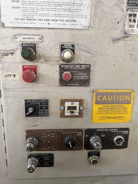 110 TON PACIFIC 110 PF-OBS HYDRAULIC PRESS. STOCK # 0223826.