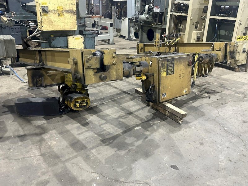 3 TON X 14' WIDE X 130' LONG MPH / BUDGIT OVERHEAD FREE STANDING CRANE SYSTEM: STOCK #20675