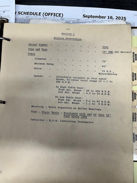 72" GRAY VBM for tall parts