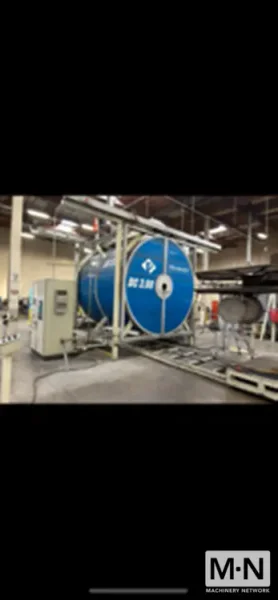 2 ARM ROTOLINE MODEL DC3.00XT ROTATIONAL MOLDING MACHINE MFG 2000