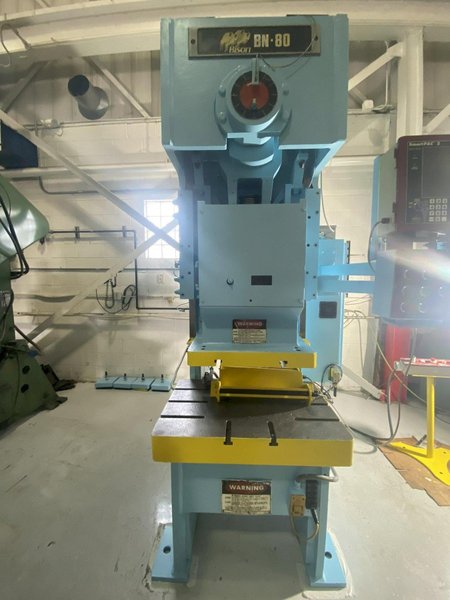 80 ton Niagara Single Crank Gap Mechanical Metal Stamping Press For Sale, Model #BN-80 Bison, Year 1990, Rebuilt 2023