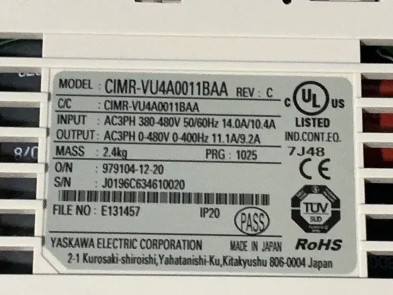 Yaskawa Impulse G+ Mini Servo Drive - Cimr-vu4a0011baa