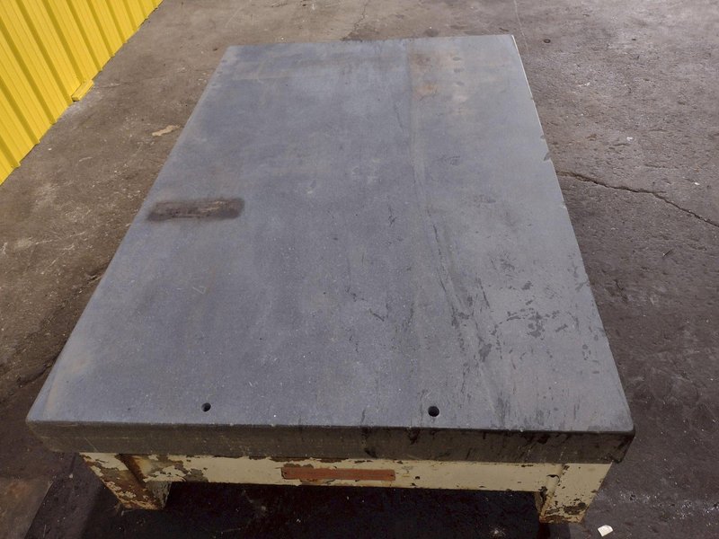 6&#039; X 4&#039; X 5&quot; COLLINS MICROFLAT GRANITE INSPECTION SURFACE PLATE AND TABLE STAND: STOCK #19004