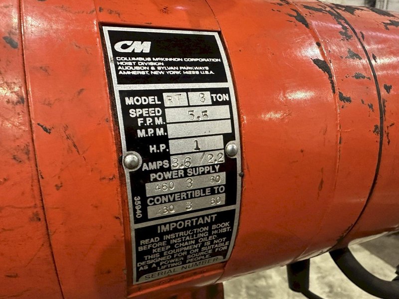 3 TON C &amp; M  ELECTRIC CHAIN HOIST: STOCK #77408