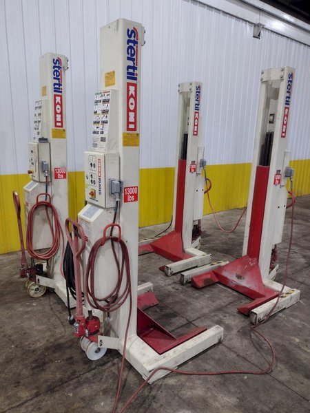(4) 13,000 LBS STERTIL-KONI MODEL ST-1060 HEAVY DUTY MOBILE COLUMN LIFT JACKS: STOCK #23064