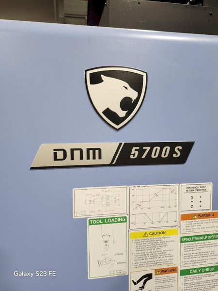 DN Solutions - DNM 5700S CNC Vertical Machining Center,  X 41.3, Y 22.4, Z 18.1 Trvls, 15000 RPM,  40 ATC, HP Coolant, Fanuc Oi-Plus, 20.1/49.6 Hp,  (New 2023)