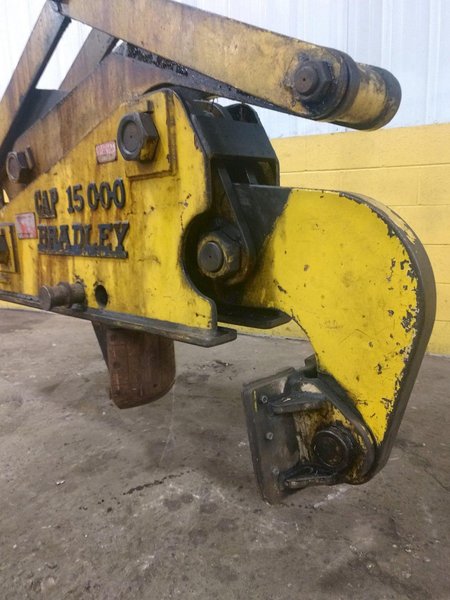 15,000 LB 7.5 TON BRADLEY SINGLE RIM VERTICAL COIL LIFTING TONG SCISSOR TYPE COIL LIFT: STOCK #14208