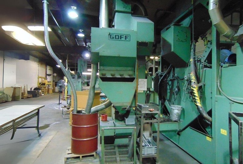 Goff WM27.5-4-40 Mesh Belt Shot Blast Machine, 27.5″ Wide,  4×10 HP Blast Wheels