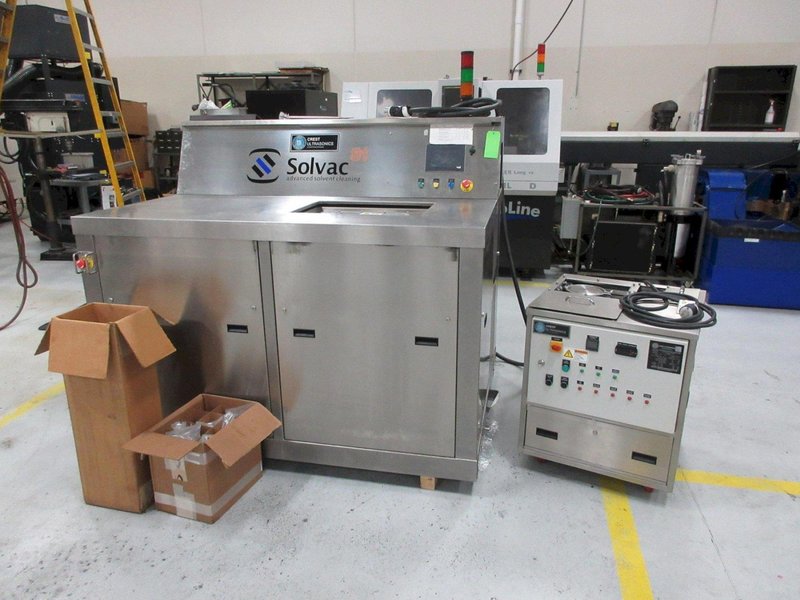 Crest Ultrasonics Solvac S1-1812 Vapor Degreaser System with Distilling Unit and (2) 5 Gallon Pails of Solvent- Auction Item