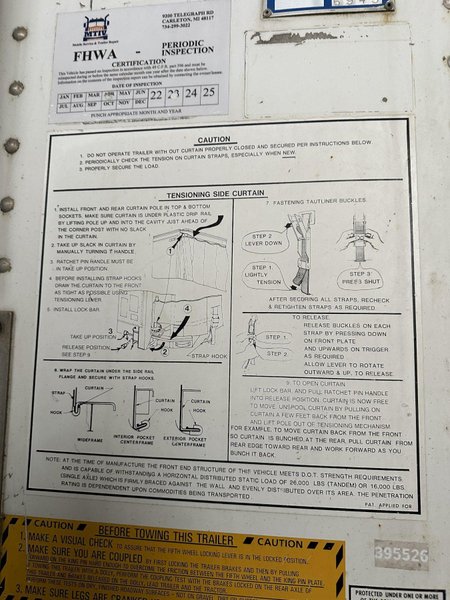 2007 X 53' UTILITY MFG  SLIDING CURTAIN-SIDE SEMI TRAILER: STOCK #19607