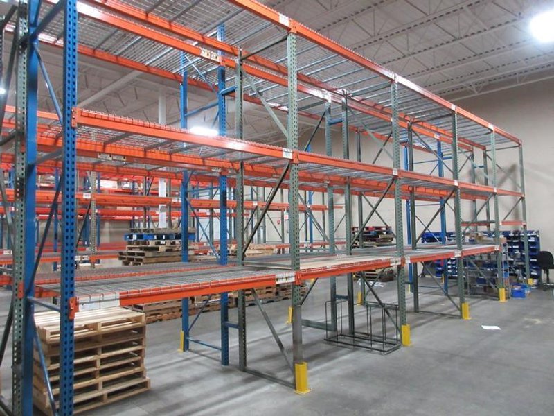 Pallet Racking - (2) Back to Back Bays: (12) 14'H x 42" Uprights, Teardrop Style, (30) 8' Shelves, Wire Decking- *NO CONTENTS*- Auction Item