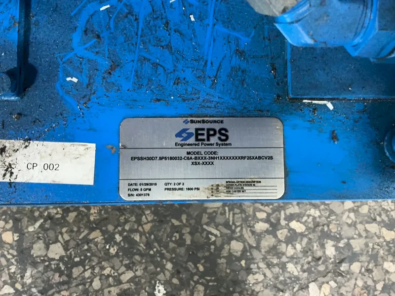 EPS 8 GPM HYDRAULIC POWER PACK  -  EPSH30D7.5P5180032-C6A-BXXX-3NH1XXXXXXXRF25XABCV2S