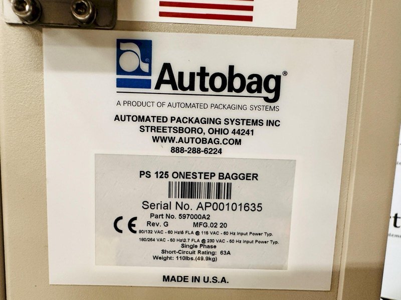 Automated Packaging Systems | Autobag PaceSetter PS-125 OneStep Tabletop Bagger