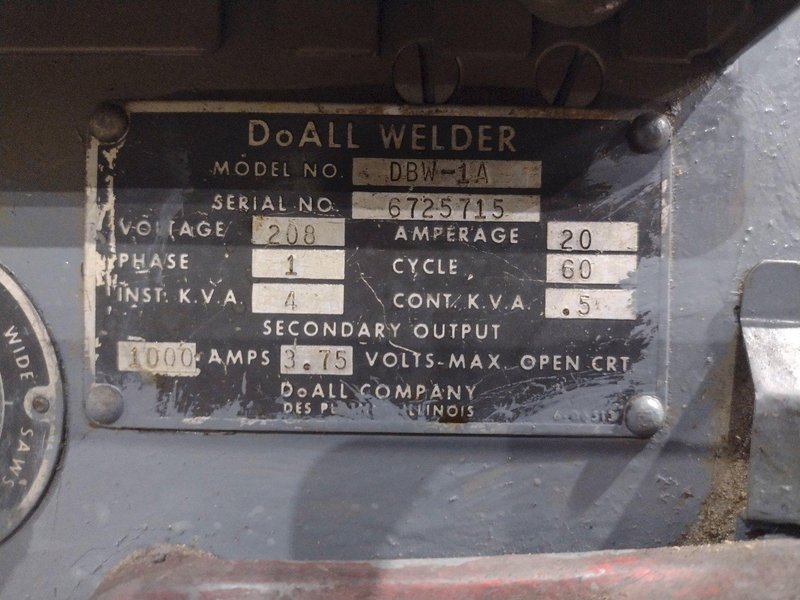 36" DOALL MODEL #3613-1 VERTICAL BANDSAW: YOBRO #24515