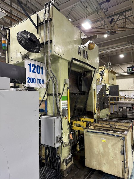 220 TON AIDA #PMX-L2-200H SSDC PRESS LINE, COMPLETE WITH CWP SPACE SAVER COIL FEED LINE: STOCK #22213