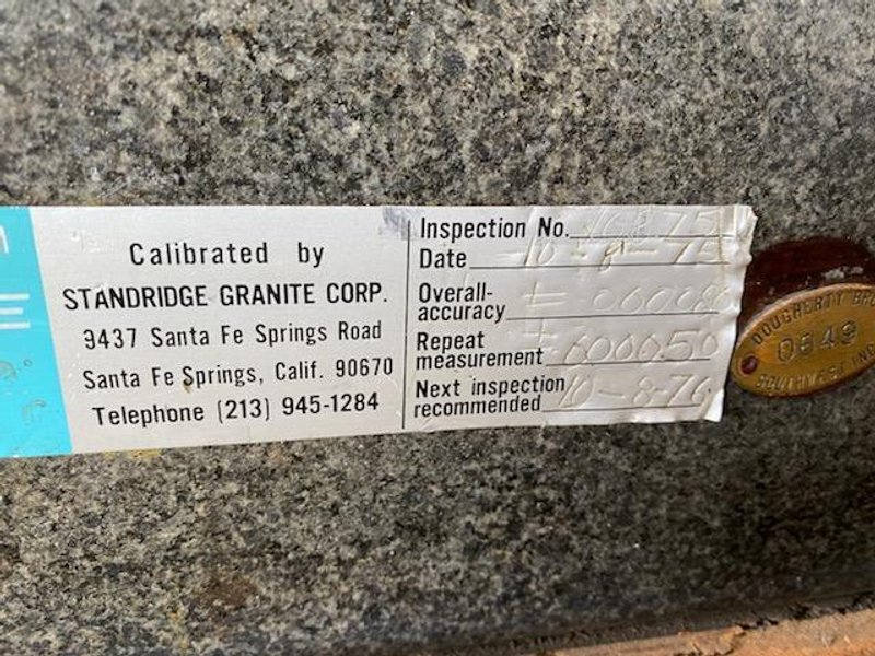 24&quot; X 36&quot; X 6&quot; GRANITE SURFACE PLATE. STOCK # 1160420