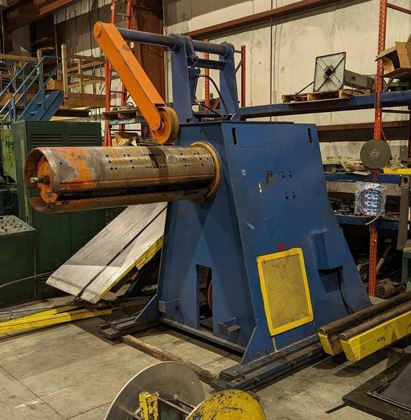 30,000# X 48&quot; PERFECTO UNCOILER WITH COIL CAR &amp; HOLD DOWN  STOCK #3646