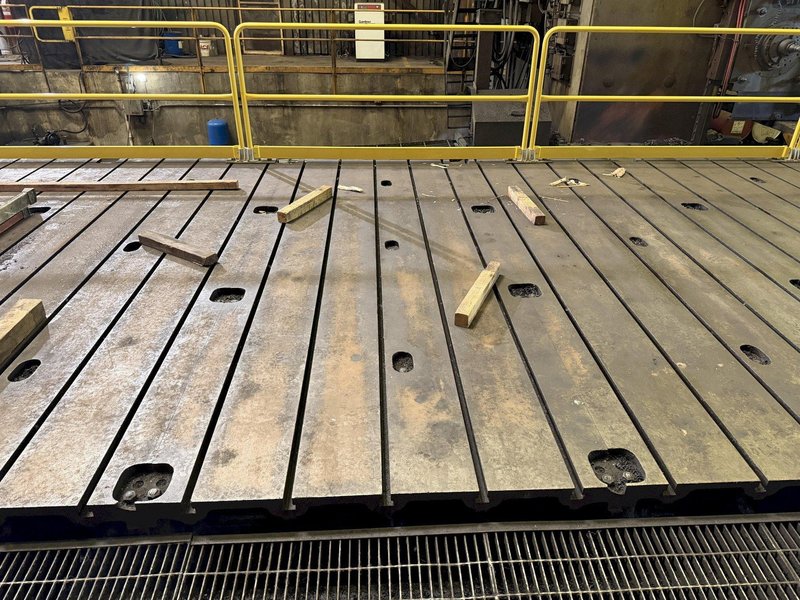 150" W X 420" L X 9" T GIDDINGS &amp; LEWIS T-SLOTTED FLOOR PLATE. STOCK # 0548926