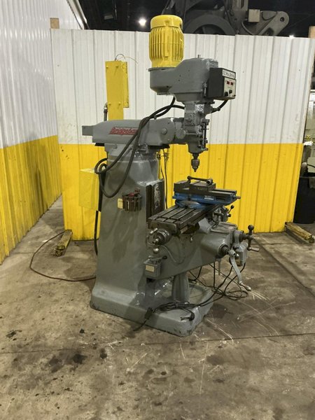 2 HP X 9" X 42" BRIDEPORT SERIES I VERTICAL RAM TYPE KNEE MILL DRO POWER FEEDS VARIABLE DRIVE: YOBRO #24264