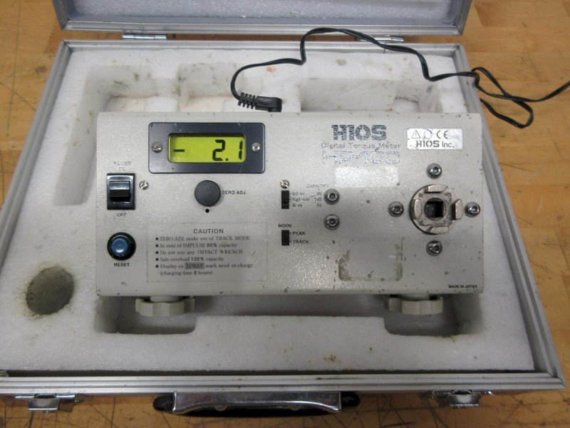 Hios Inc | HP-100 Digital Torque Meter with Adapter Cord in Carry Case- Auction Item
