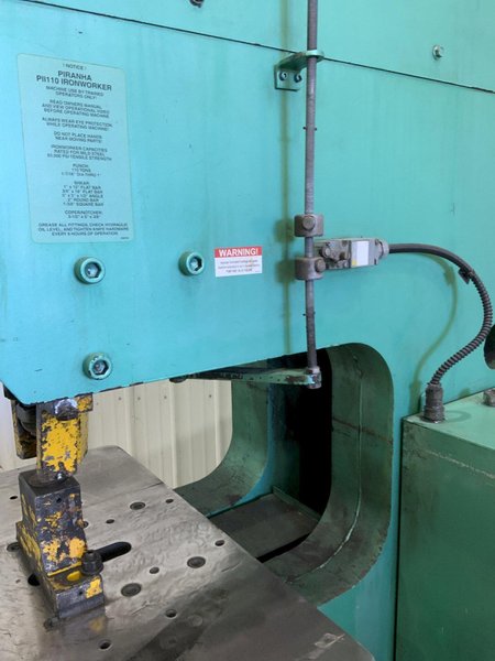 110 TON PIRANHA PII110 HYDRAULIC IRONWORKER: STOCK #81006