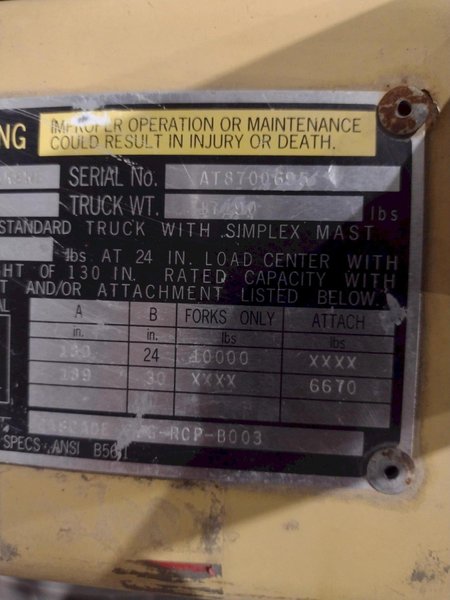 10,000 LBS CATERPILLAR MODEL #GC45KSWB FORKLIFT: YOBRO #25703