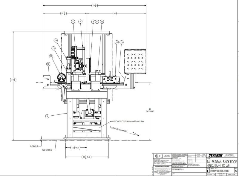 14" WIDE X .175" KENT MODEL #14-175 COIL END JOINER, SHEAR &amp; WELDER: YORBO #24897