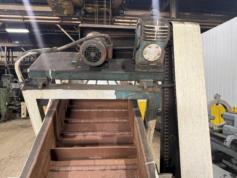 20' LONG X 22" WIDE MARFRAN POWERED METAL BELT INCLINED CHIP or PARTS CONVEYOR: YOBRO #25368