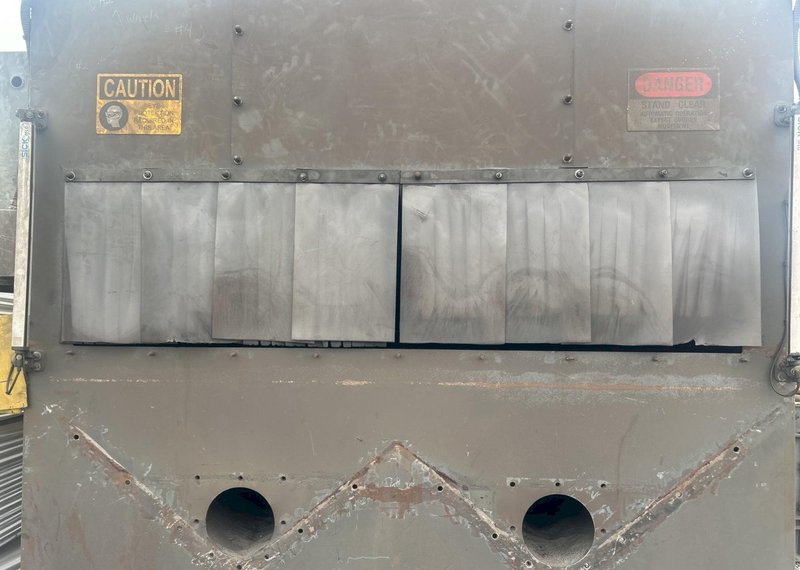 72" WIDE x 18" HIGH PANGBORN MODEL #ES1821-125 TOP &amp; BOTTOM PLATE SHOT BLAST MACHINE, WITH DUST COLLECTOR: YOBRO #25181