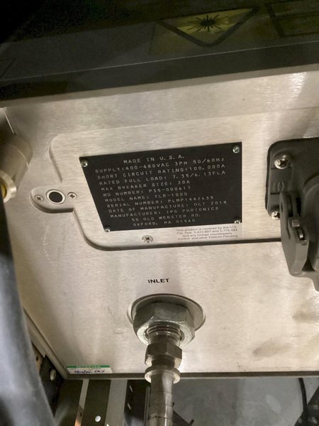 IPG YLR-1000 LASER CUTTING PANEL CABINET AND TEACH PENDANT USED