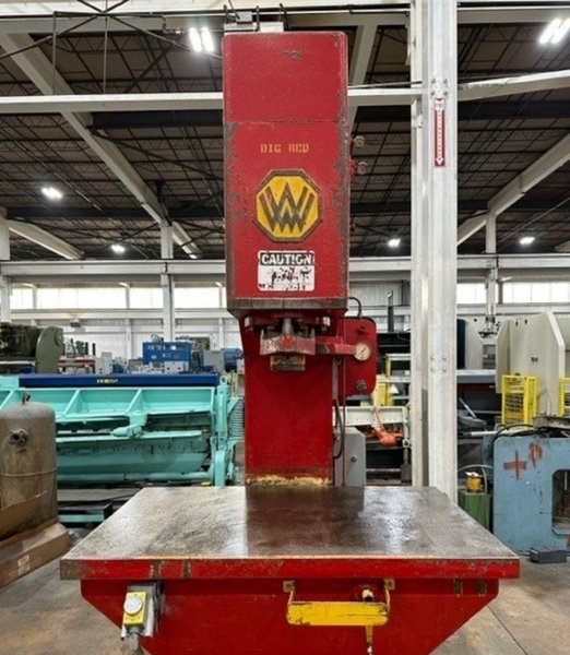 100 TON WILLIAMS &amp; WHITE HYDRAULIC C-FRAME STRAIGHTENING PRESS 18&quot; STROKE: YOBRO #24087