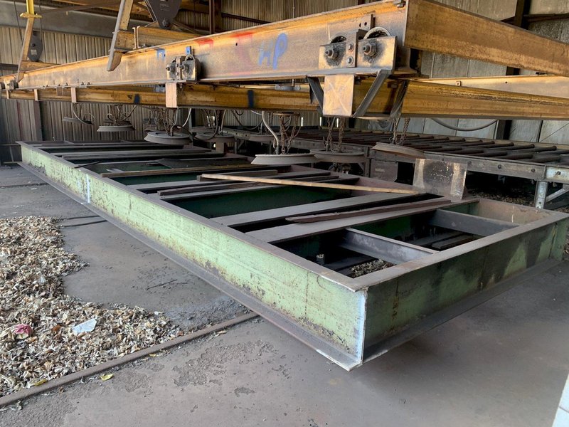 162&quot; WIDE X 6 WHEEL PANGBORN SHOT ROTOBLAST MODEL #ES-1923 TOP &amp; BOTTOM PLATE BLAST CLEANING SYSTEM: STOCK #13319