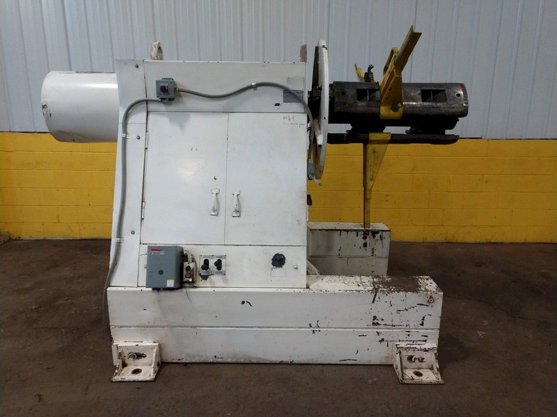 20,000 LB 10 TON X 36&quot; IOWA PRECISION MODEL #UCR20-36 MOTORIZED UNCOILER COIL REEL STOCK #3187