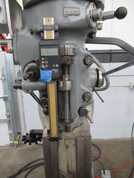 Bridgeport 1J Vertical Knee Mill, Acu-Rite Millmate 2-Axis DRO, X-Axis Power Feed, Power Quill Feed