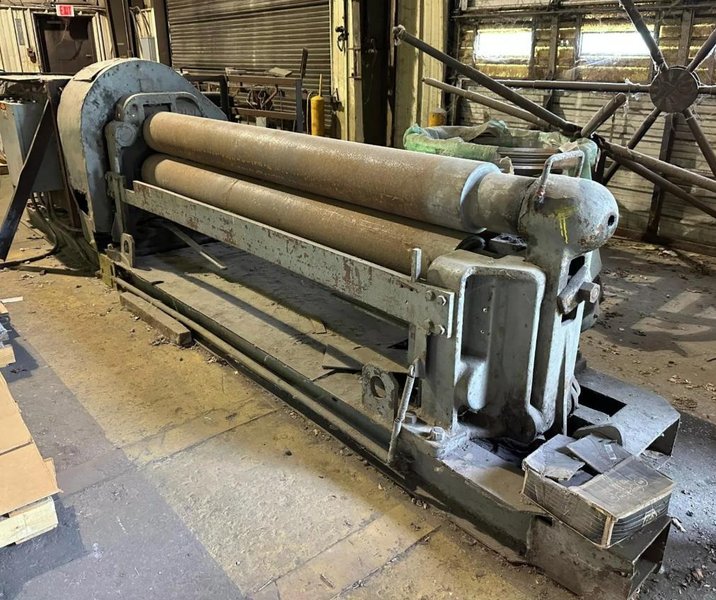8' X 1/4" BERTSCH 3-ROLL PINCH PLATE BENDING MACHINE. STOCK # 0537426