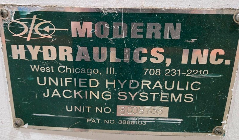 MODERN HYDRAULIC CORP 6008736 UNIFIED HYDRAULIC JACKING SYSTEMS USED