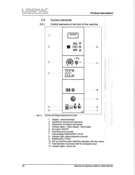Brushing Machine, Sheet, Lissmac, 59" Wide
