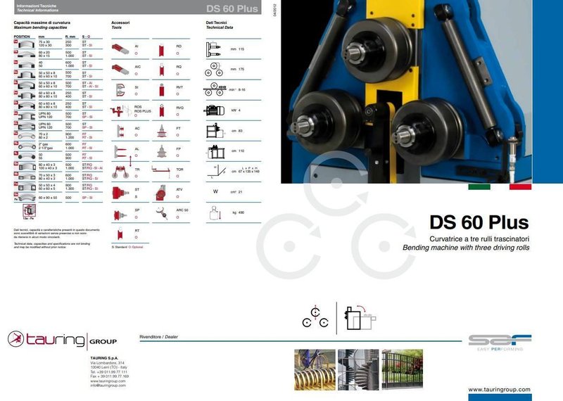 2&quot; x 2&quot; x 3/8&quot; TAURING MODEL #SAF DS60 HYDRAULIC ANGLE ROLL, 20003: STOCK #22814
