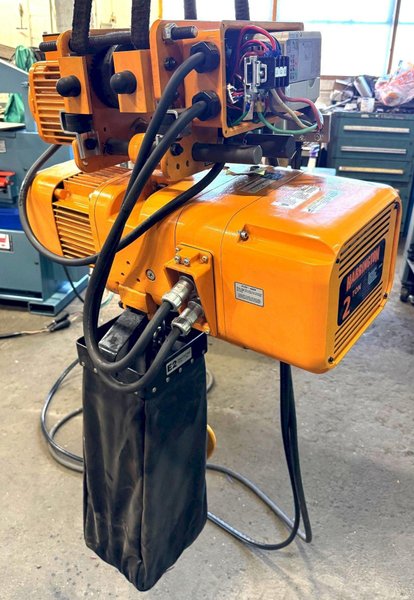 2 Ton Harrington Electric Chain Hoist, Power Trolley, New-Unused