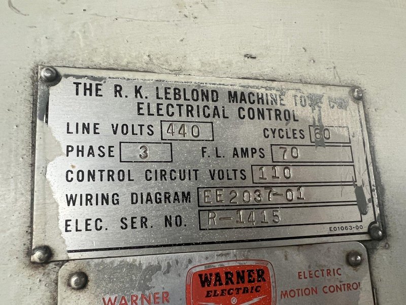 LEBLOND MODEL #4025-36 50"/130" X 230-362" HEAVY DUTY SLIDING BED GAP LATHE .STOCK # 0637323