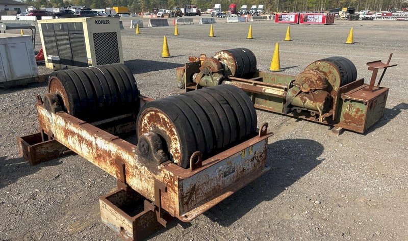 120 TON (240,000 LBS) RANSOME PANDJIRIS POWERED TANK TURNING ROLLS, POWER &amp; IDLER: STOCK #23144