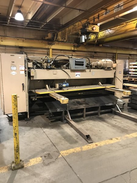 USED CINCINNATI 1/4&quot; X 10&#039; HYDRAULIC SHEAR WITH CNC FRONT AND REAR GAUGING MODEL 250HS 10, Stock# 11031 , Year: 1999