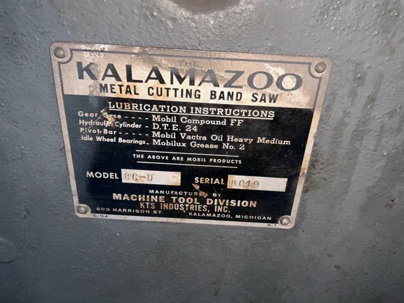 KALAMAZOO 14” X 16” METAL CUTTING BAND SAW   -  8C-D