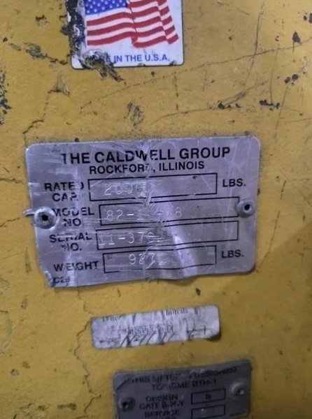 10 TON X 48" CALDWELL #82-10-48 COIL LIFT C-HOOK. STOCK # 0436026