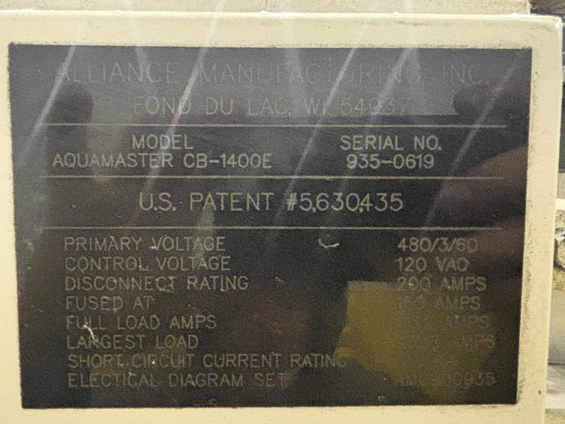 14&quot; W X 10&quot; H 2019 ALLIANCE AQUAMASTER CB-1400E STAINLESS STEEL CONVEYOR BELT 3 STAGE PARTS WASHER: STOCK #23104