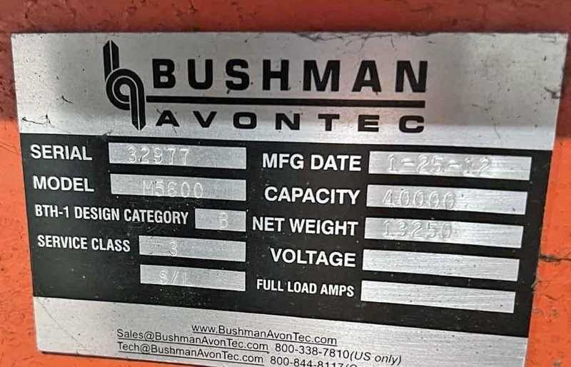 40,000# x 80&quot; Bushman Sheet Lifter