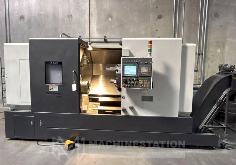 Takisawa TX-50C CNC Turning Center – 12″ Chuck, 5″ Big Bore Lathe